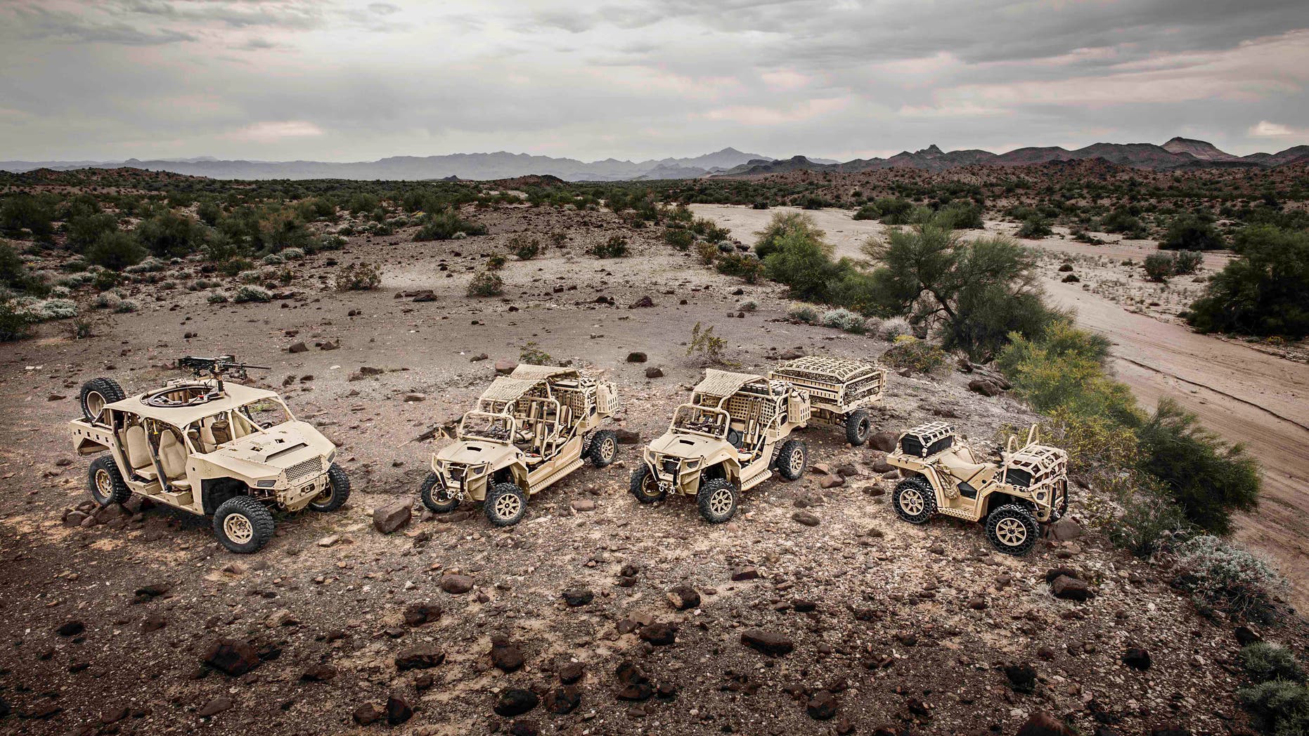 The Polaris Defense Ultralight family of vehicles. (John Linn, Adventures Studios 2014)