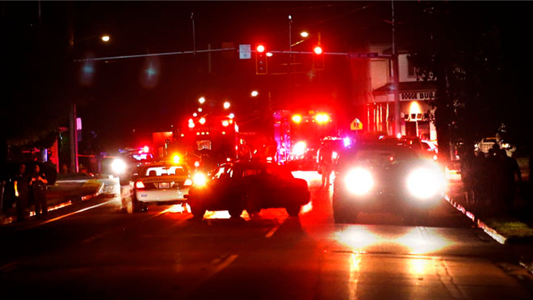 Oct. 15, 2014: Marysville Police block Grove Street after reports of a shooting in Marysville, Wash.