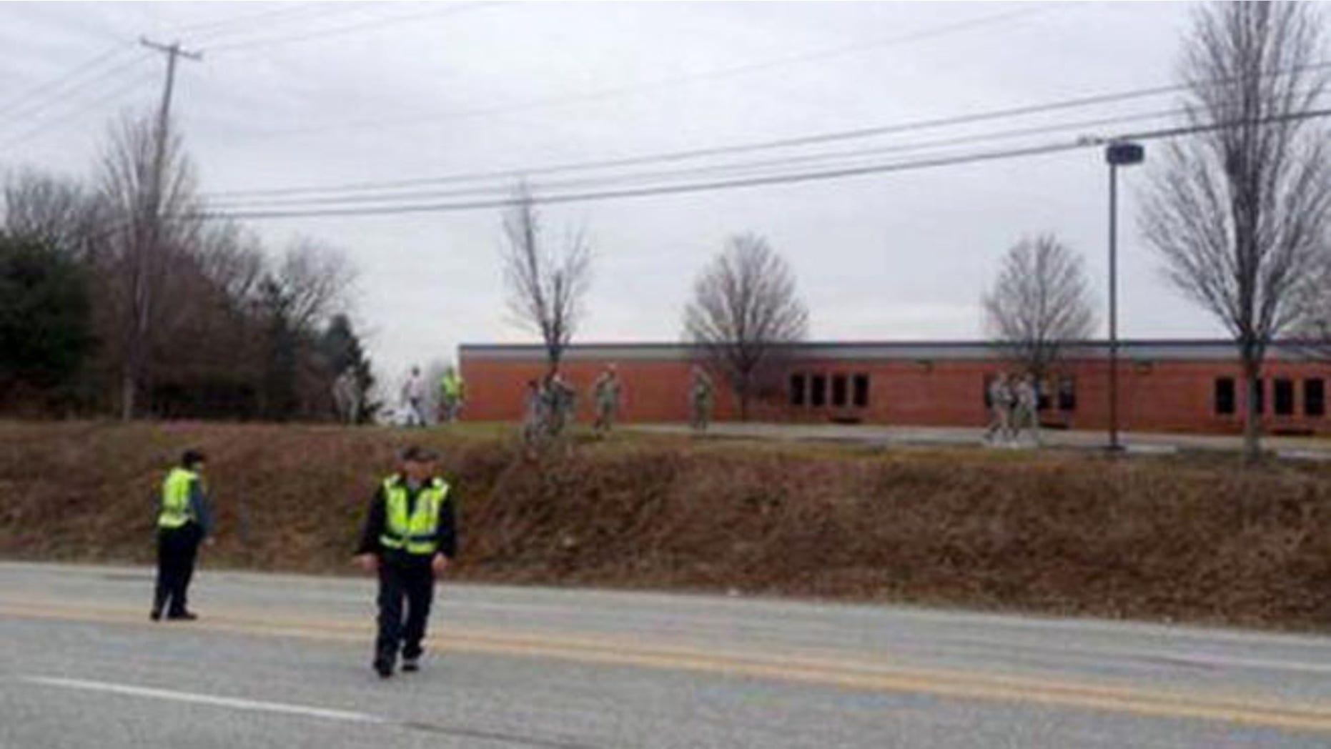 April 3: Authorities responded to news of a military drone crash landing in front of an elementary school.