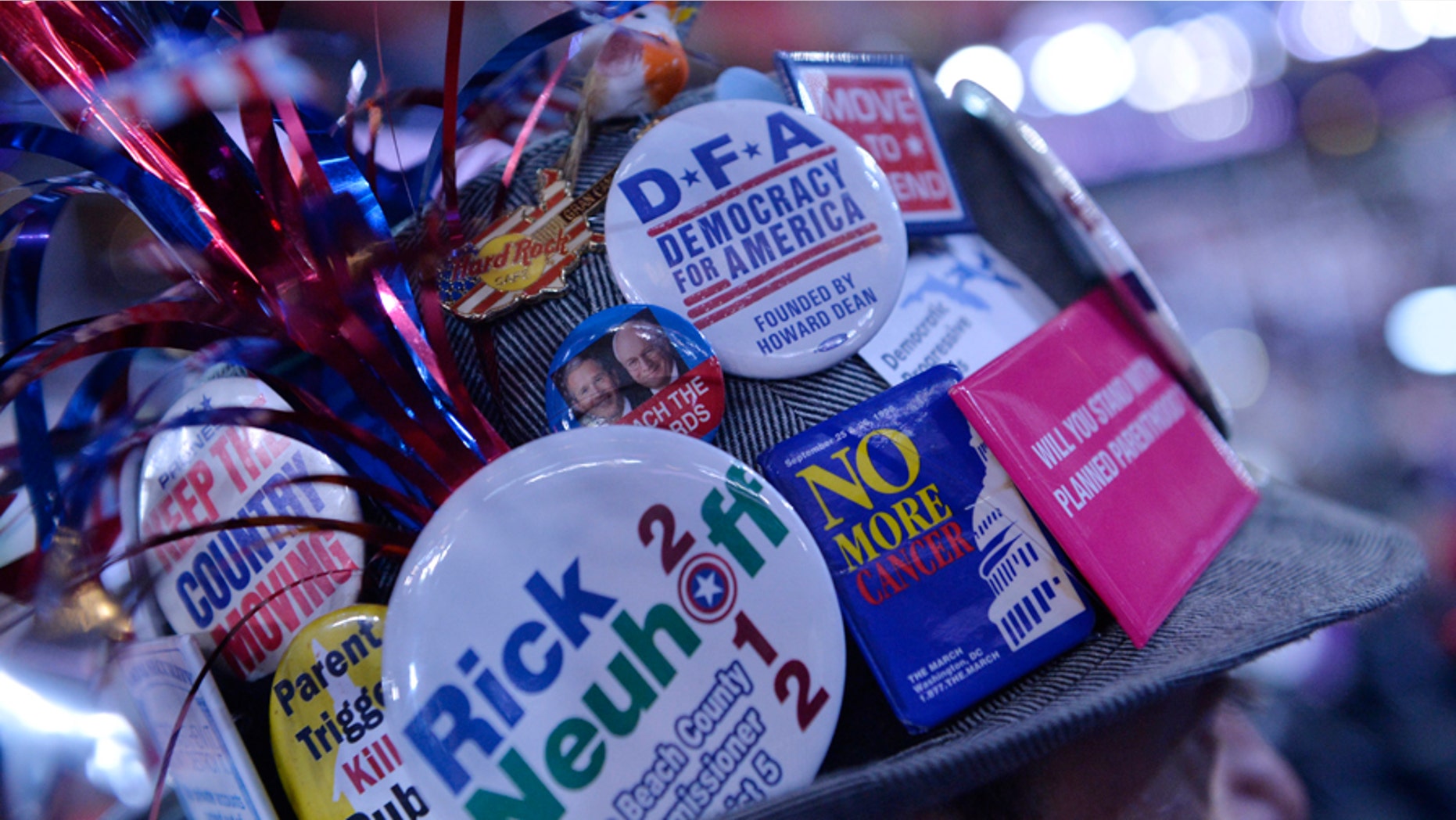 Should politically tinged buttons be allowed at polling places? The Supreme Court is considering the question.