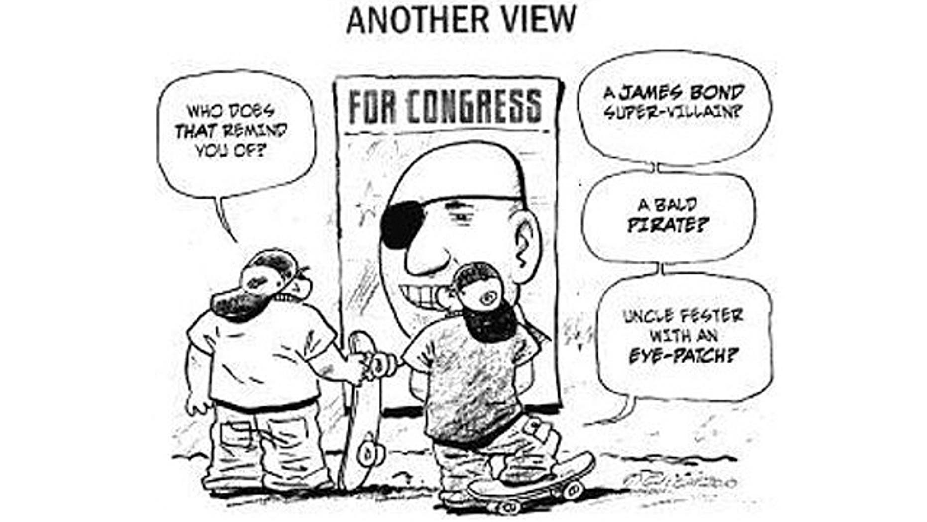 Imperial Valley Press says cartoon portraying injured veteran running for Congress was meant to mock voter ignorance, not the injury he sustained in the Iraq War.