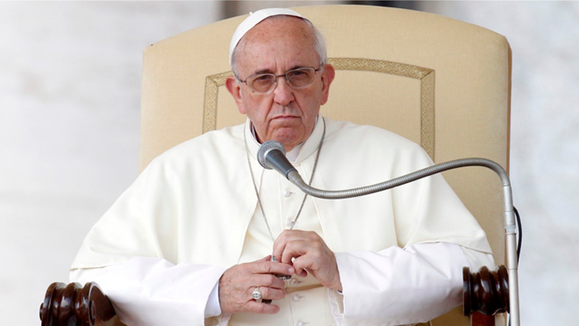 Sept. 18, 2013: Pope Francis looks on during his weekly general audience in St. Peter's Square at the Vatican.