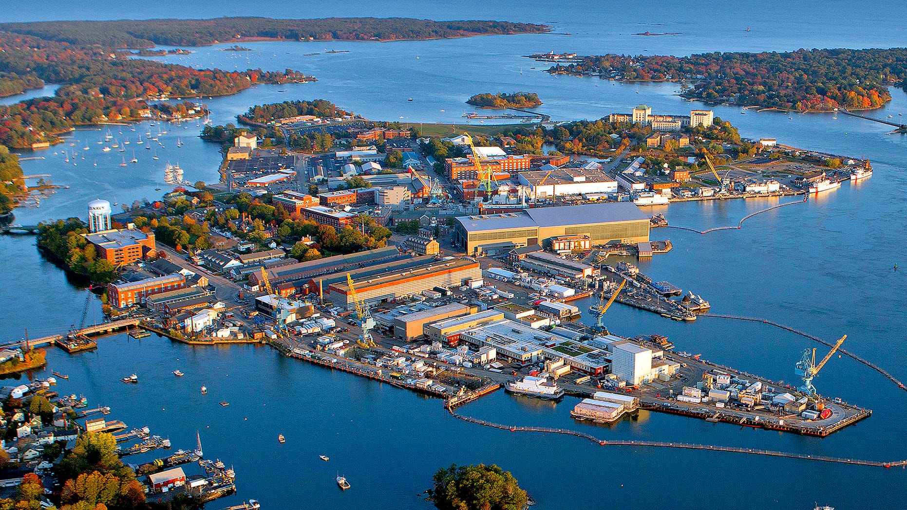 Latest aerial view of Portsmouth Naval Shipyard, Americaâs oldest continuously operating naval shipyard. The shipyard is the Navyâs center of excellence for attack submarine overhaul, repair and modernization.