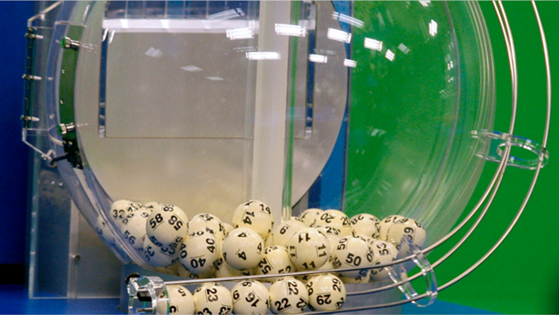 Nov. 28, 2012: Powerball numbers are chosen in the $579.9-million game drawing at the Florida Lottery in Tallahassee, Fla. No one hit the Powerball jackpot on Saturday, so the $400-million prize will roll over for the next drawing on Wednesday. (AP/Phil Sears, File)