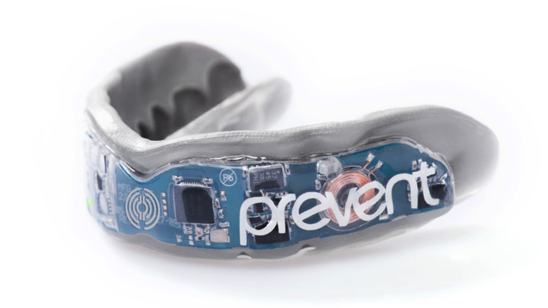 Custom fabricated mouthguard (Prevent Biometrics).