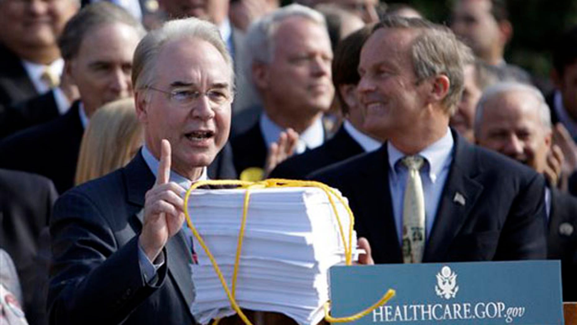 Rep. Tom Price, R-Ga., left, and others, attend a Republican news conference on health care Nov. 5. (AP Photo)