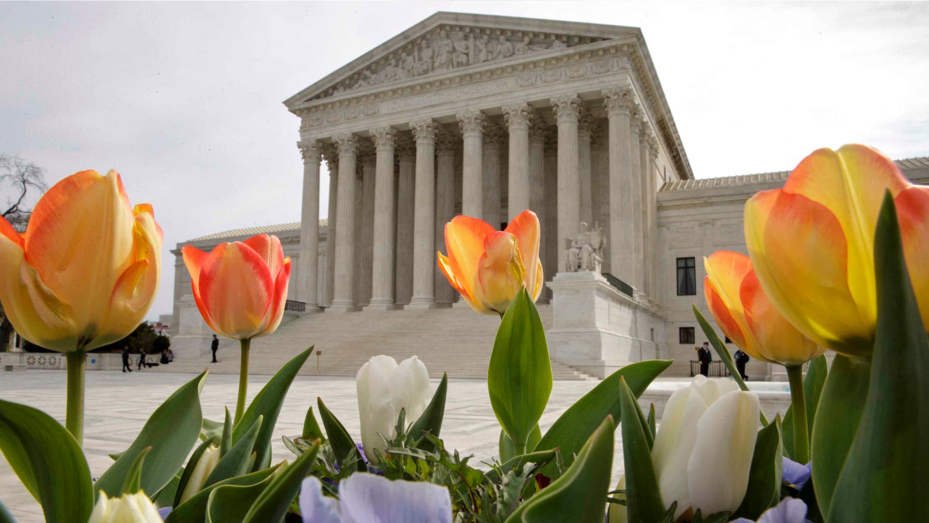 The Supreme Court is seen in Washington, Monday, April 4, 2016, after justices ruled in a case involving the constitutional principle of âone person, one voteâ and unanimously upheld a Texas law that counts everyone, not just eligible voters, in deciding how to draw legislative districts. (AP Photo/J. Scott Applewhite)