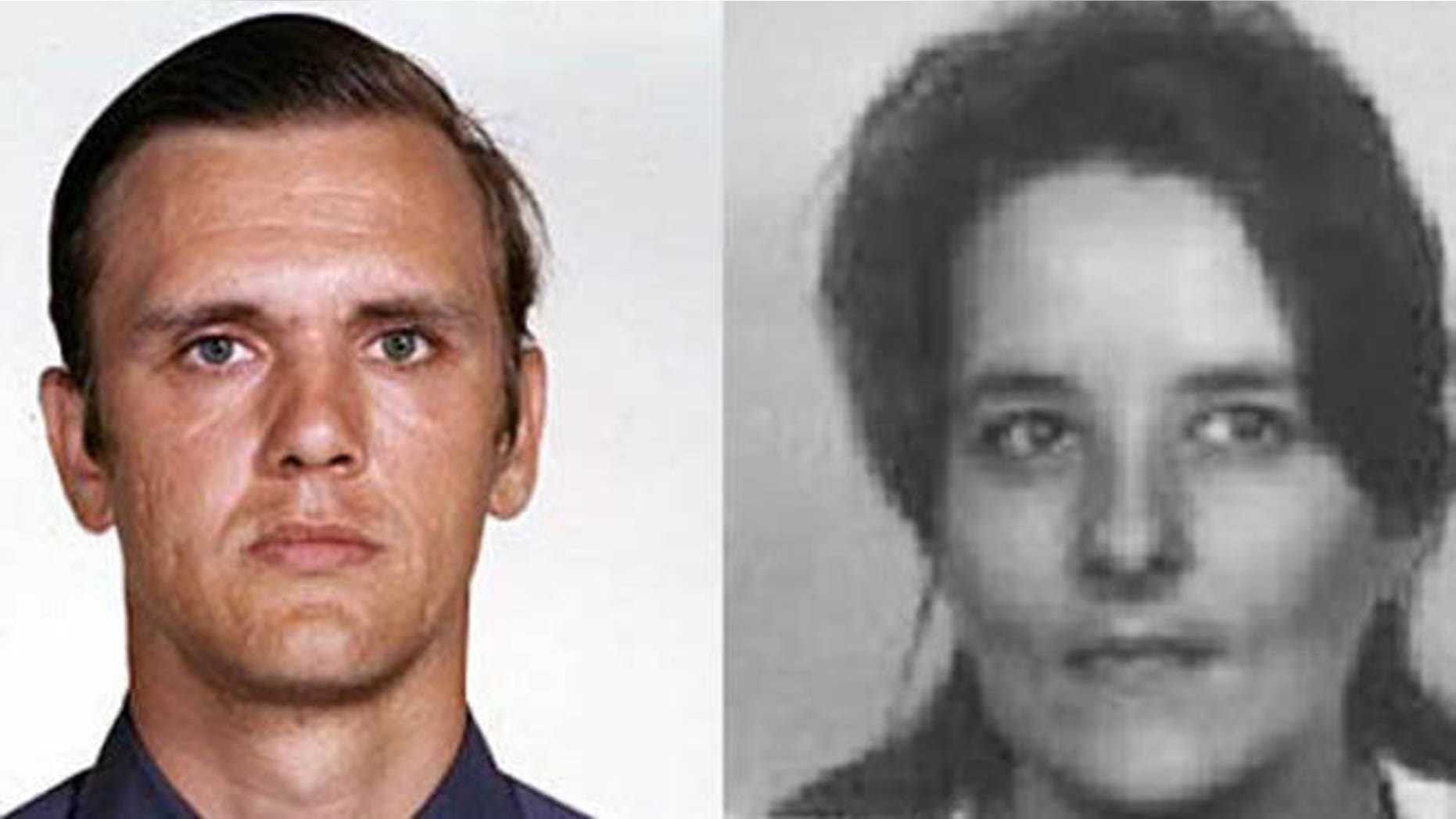 Glen Stark Chambers, left, and Priscilla Frey are among more than 130 escaped inmates on the run. (The Associated Press)
