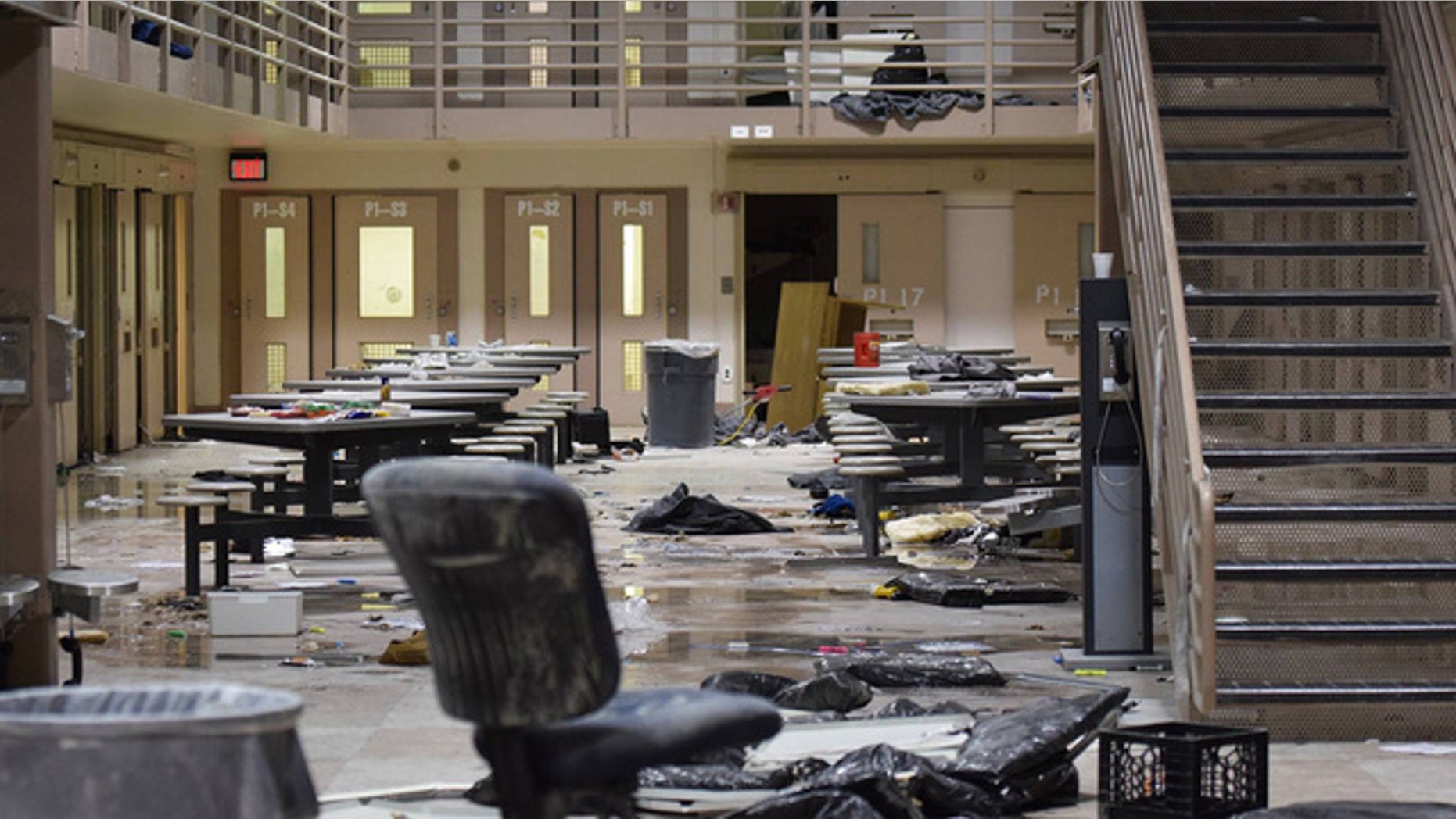 The aftermath of the prison riot.