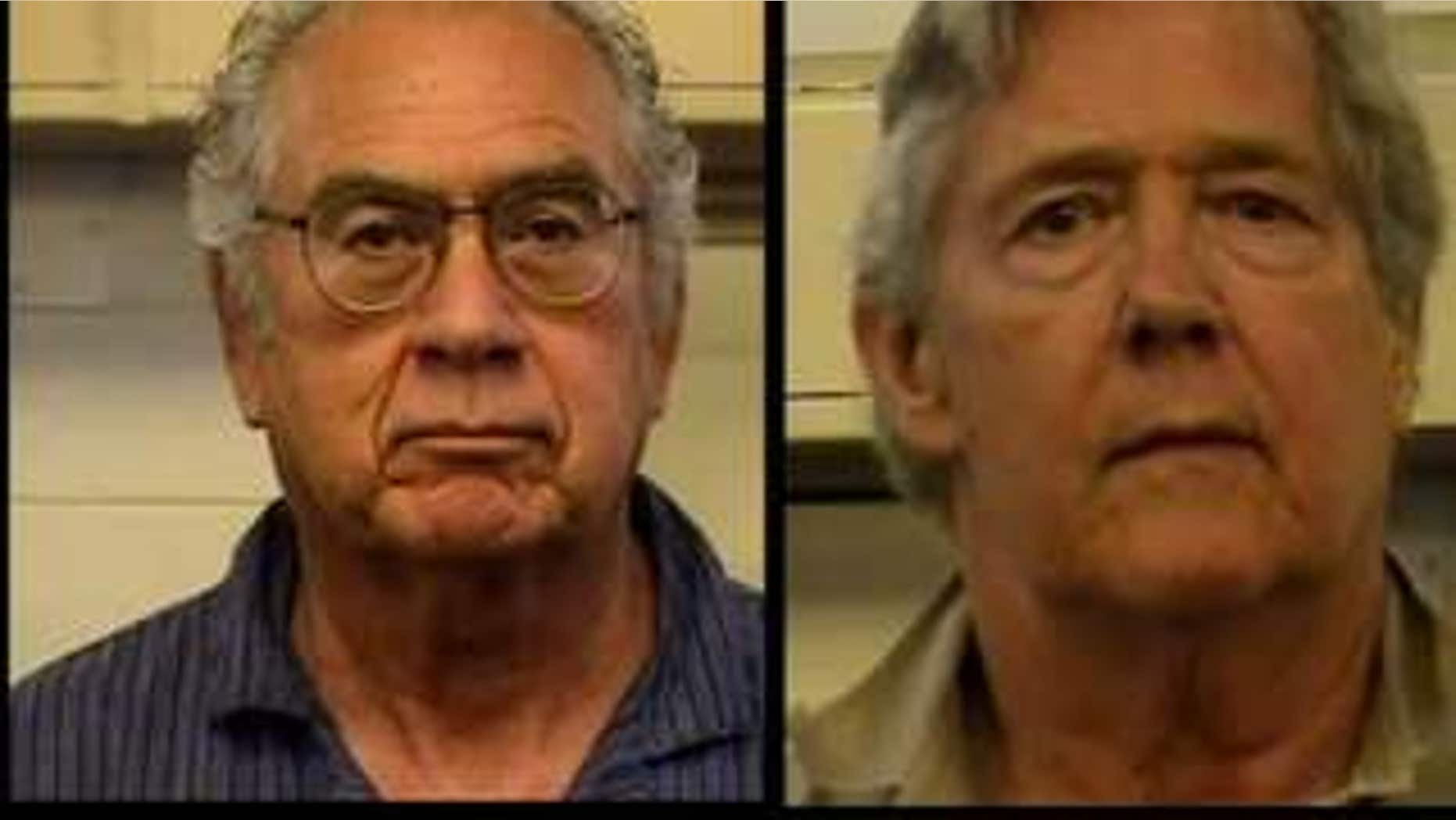 Former University of New Mexico Interim President F. Chris Garcia (l.) and retired New Jersey professor David Flory were arrested for their involvement in an online brothel - where prostitutes and johns never actually hooked up. (AP)