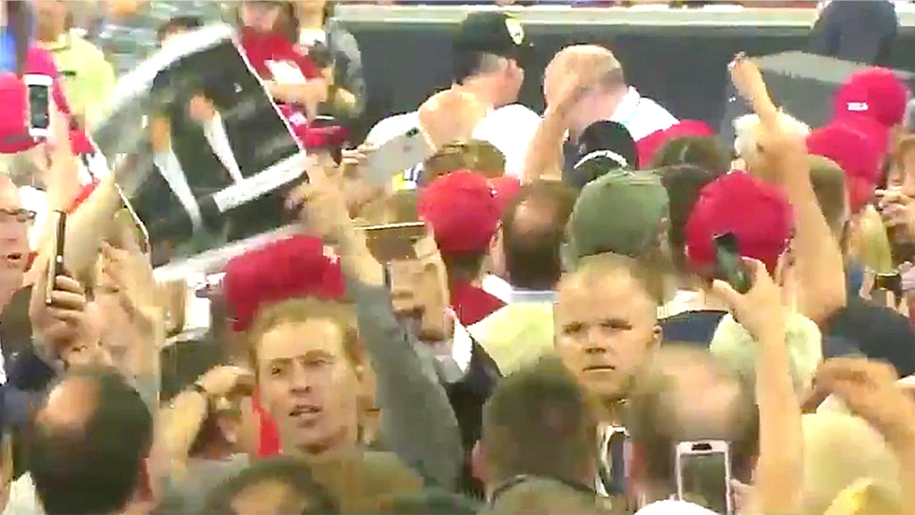Sam Spadino was booted from Duluth’s Amsoil Arena for allegedly yelling at Trump and calling him a rapist before security removed him.