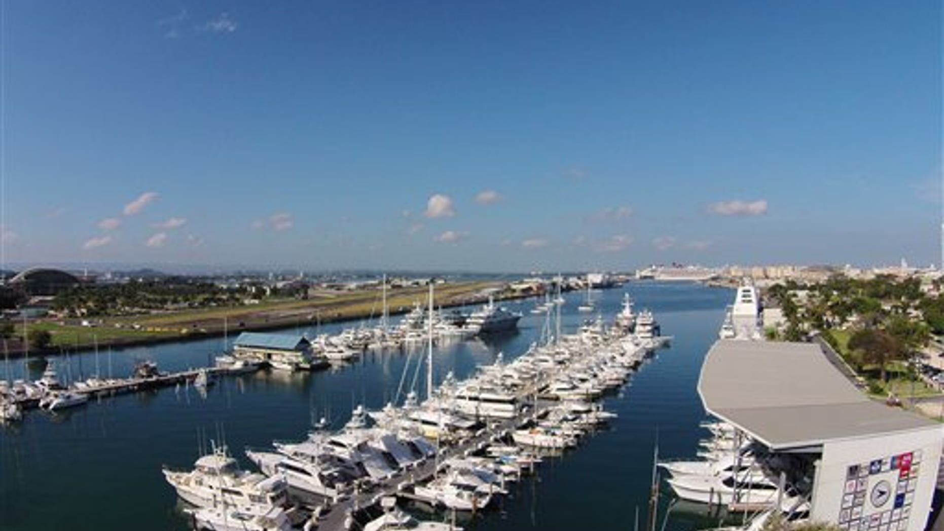 In this Jan. 28, 2015 photo, pleasure boats fill the San Juan Bay Marina, in San Juan, Puerto Rico. (AP Photo/Ricardo Arduengo)