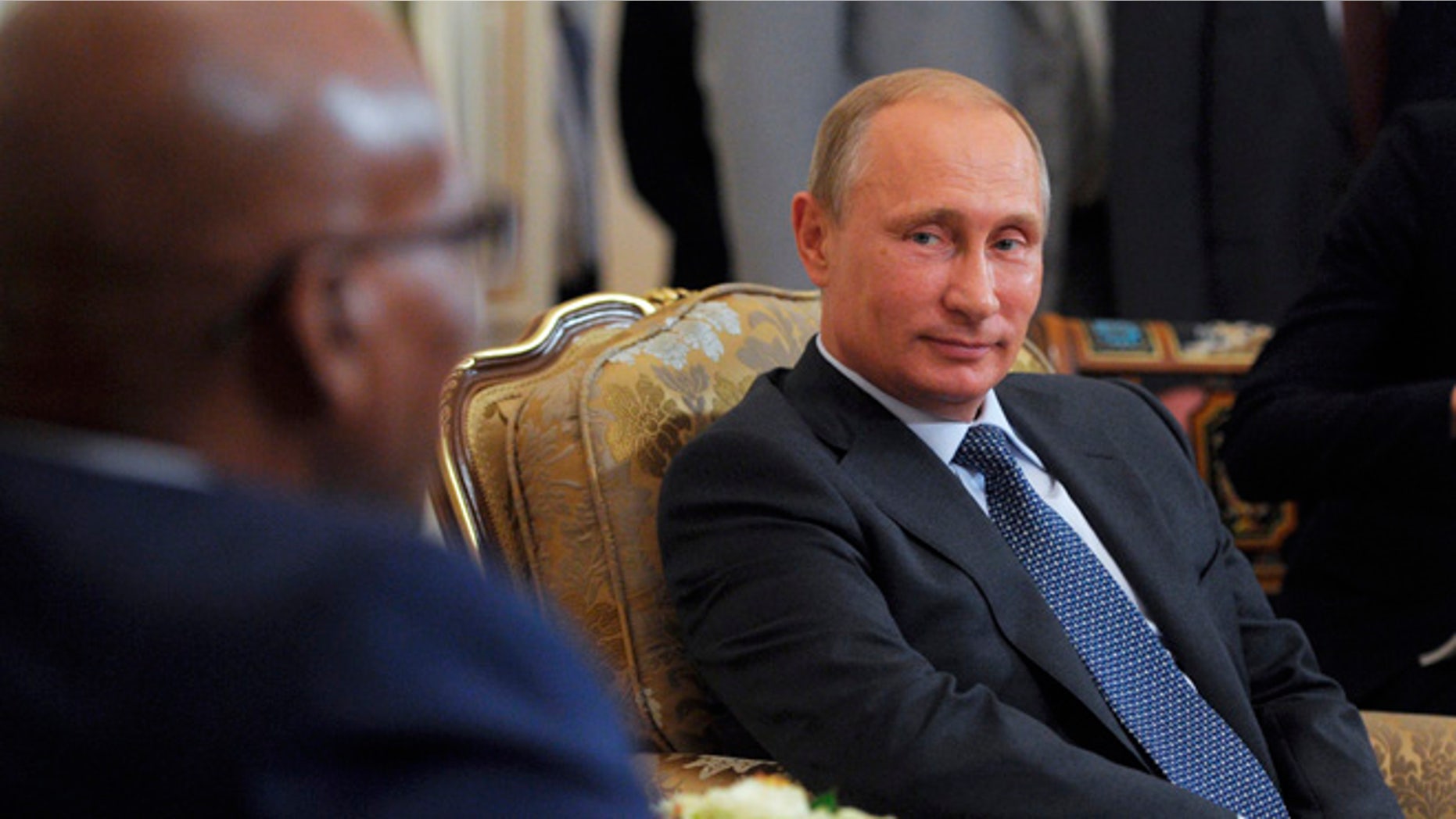 Aug 28, 2014: Russian President Vladimir Putin, right, meets with South African President Jacob Zuma in the Novo-Ogaryovo residence outside Moscow, Russia. (AP)
