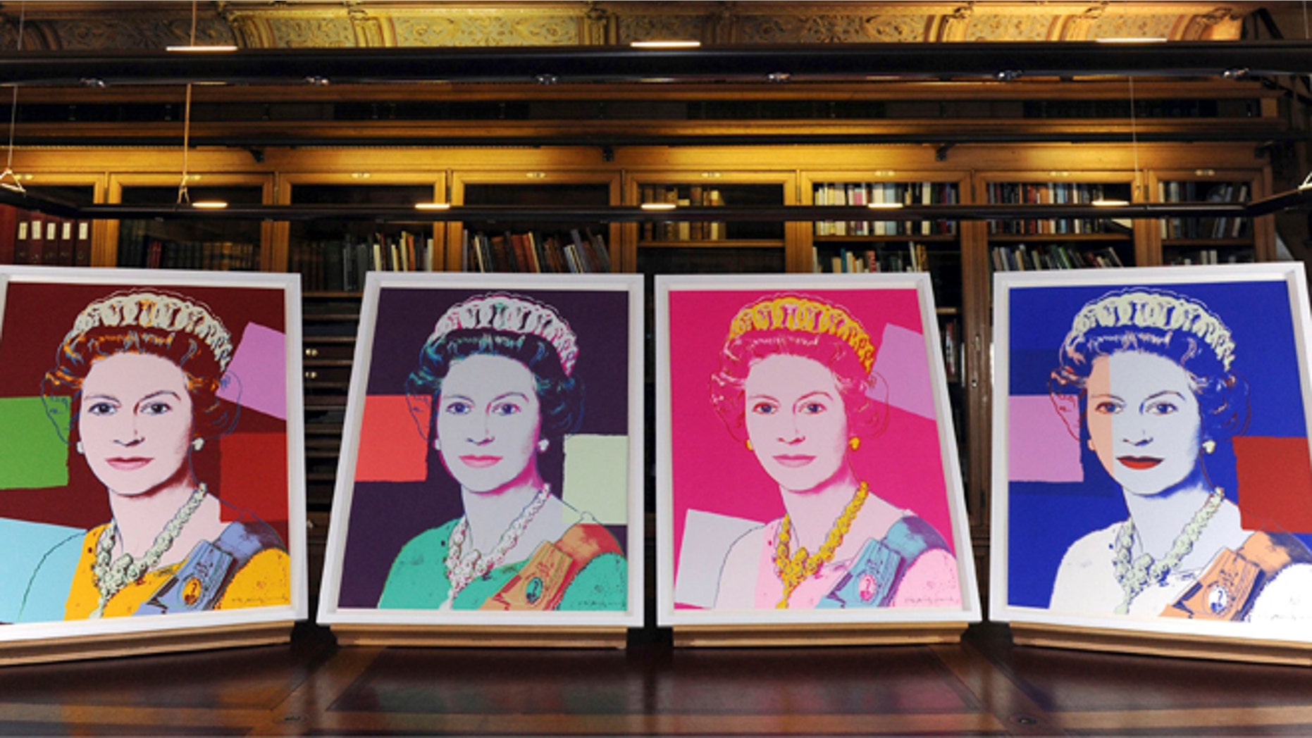 Sept. 24, 2012: Four Andy Warhol portraits of Queen Elizabeth II are seen in Windsor Castle, Windsor, England, and will form part of the "Portraits of a Monarch" exhibit starting in November at Windsor Castle until June 2013.