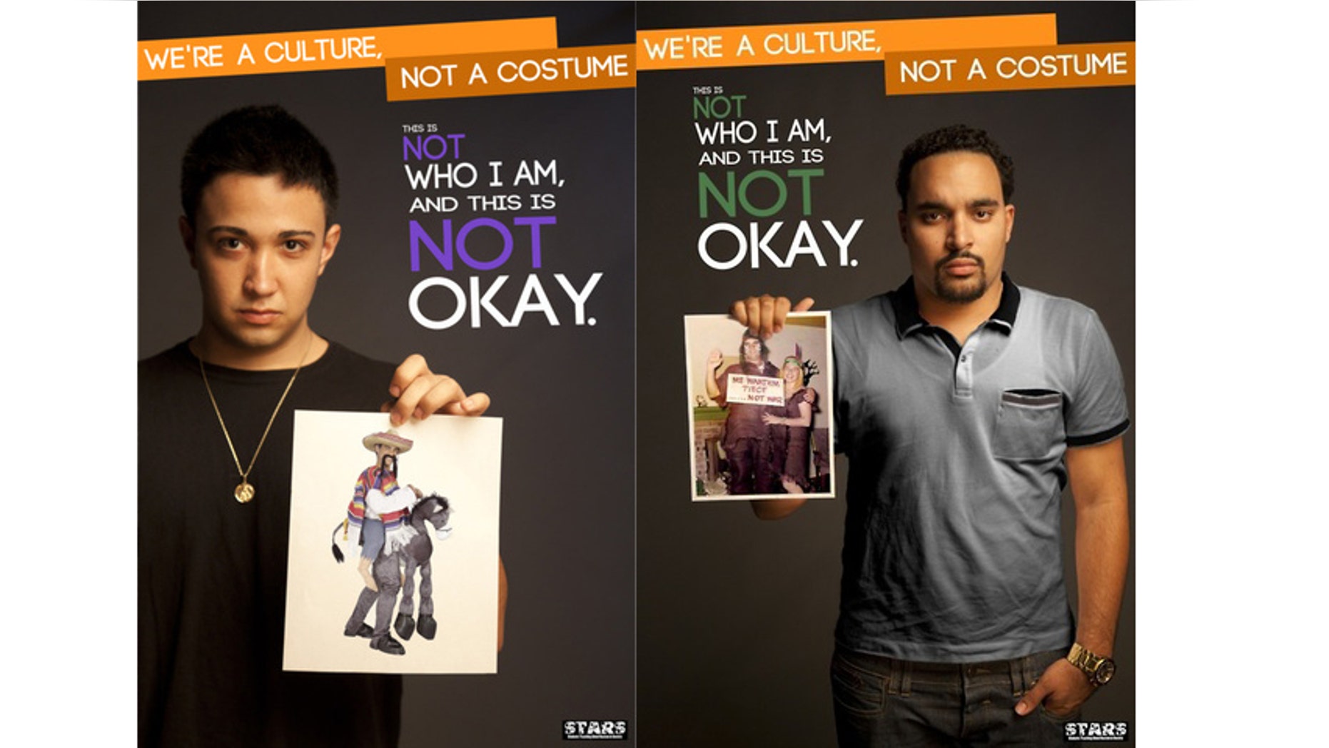 Some of the the posters from Ohio University’s STARS' "We're a Culture Not a Costume Campaign" ad campaign.