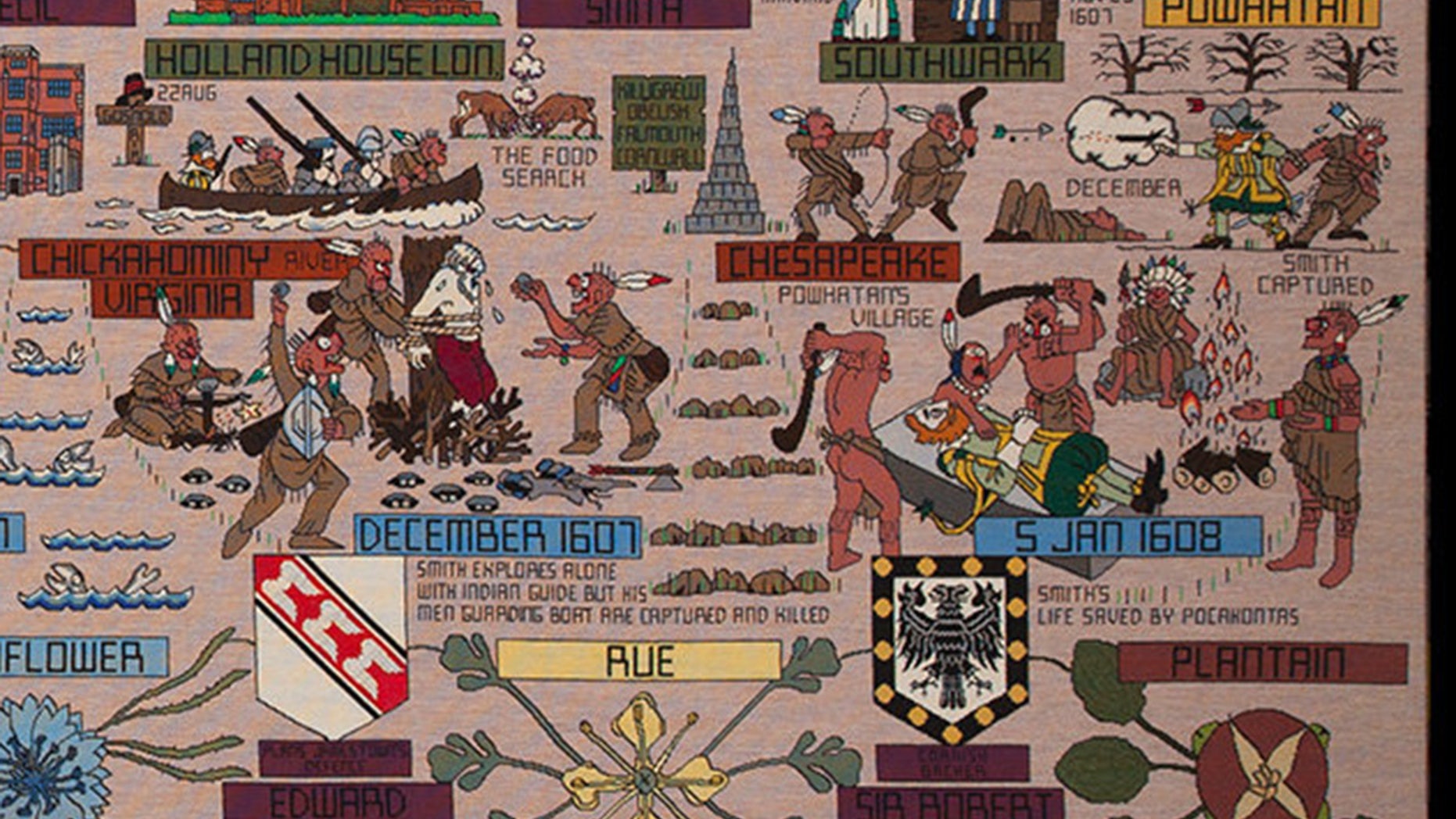 The New World Tapestry is slammed for being racist.
