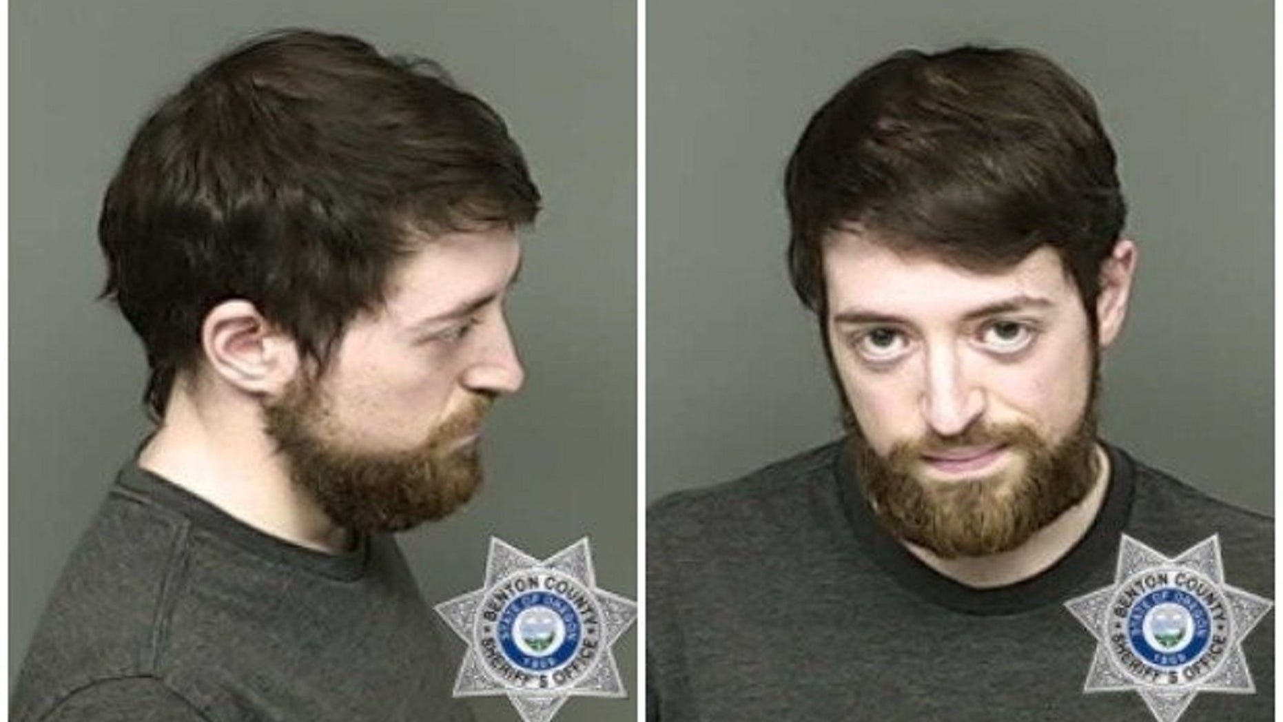 Andrew Joseph Oswalt was charged with four criminal counts Tuesday, including hate crimes for pasting racist bumper stickers on cars at a Corvallis co-op.