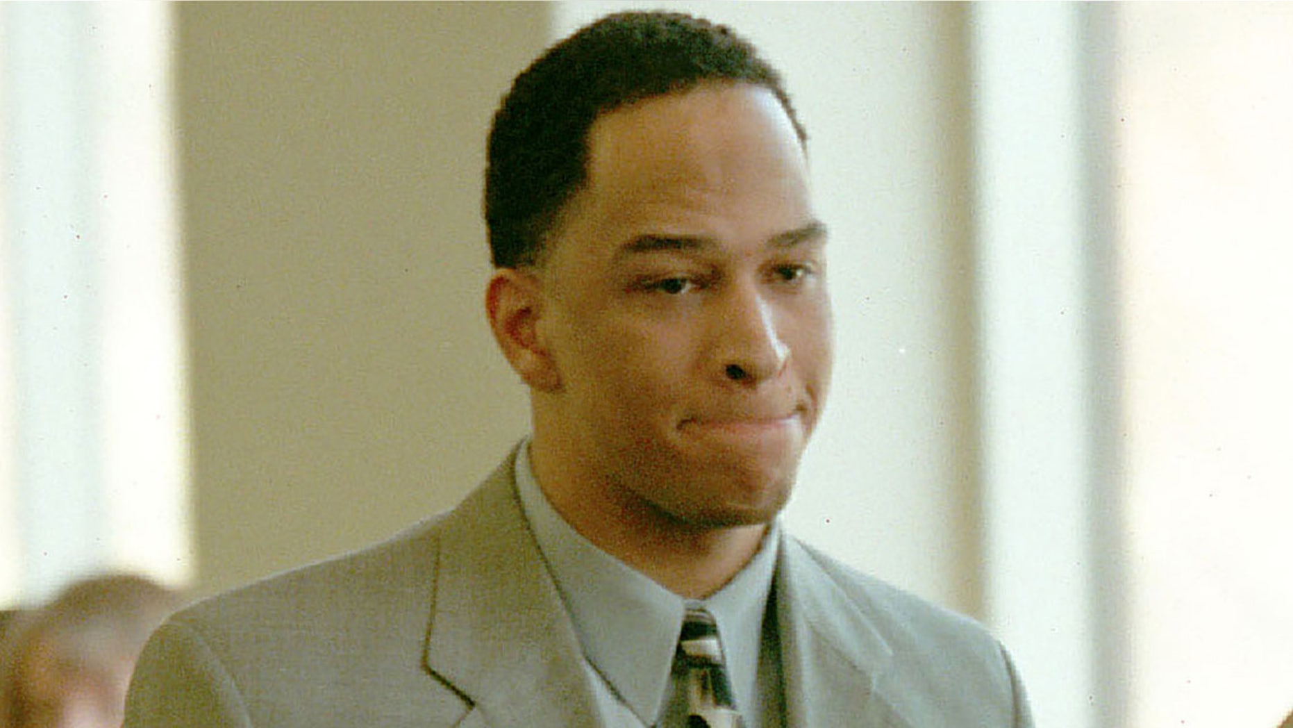 Rae Carruth, pictured here in January 2001, is seeking custody of his son once he is released from prison.