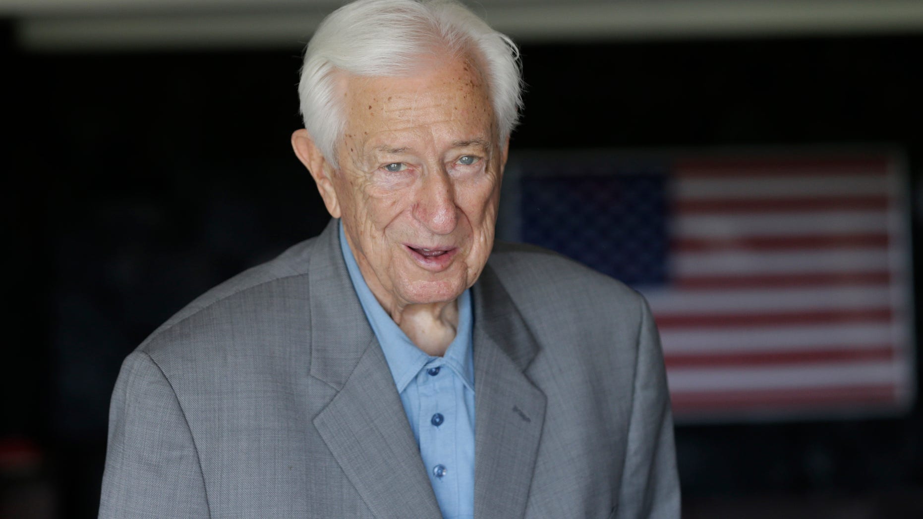 May 27, 2014: Congressman Ralph Hall smiles during a tour of his home in Rockwall, Texas.