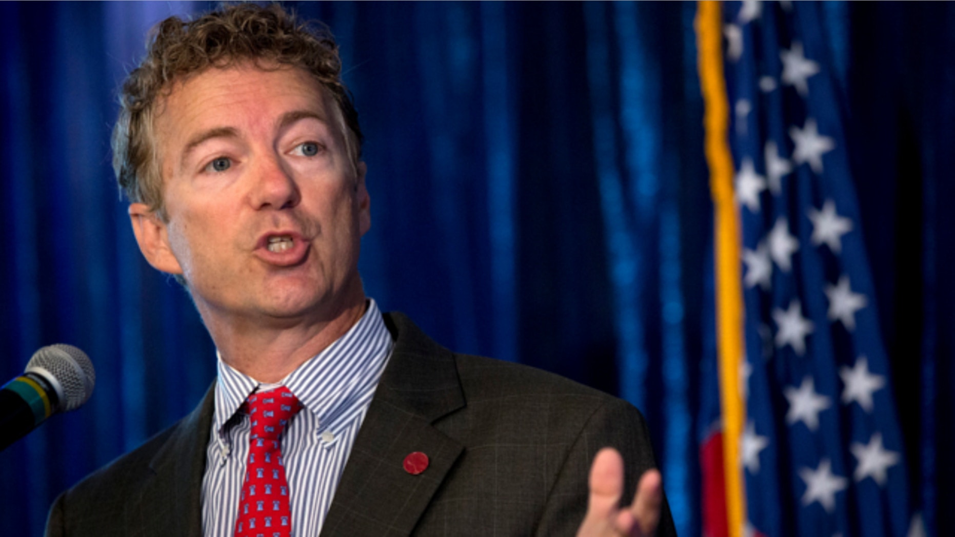 June 12, 2013: Sen. Rand Paul, R-Ky. gestures as he speaks in Washington.
