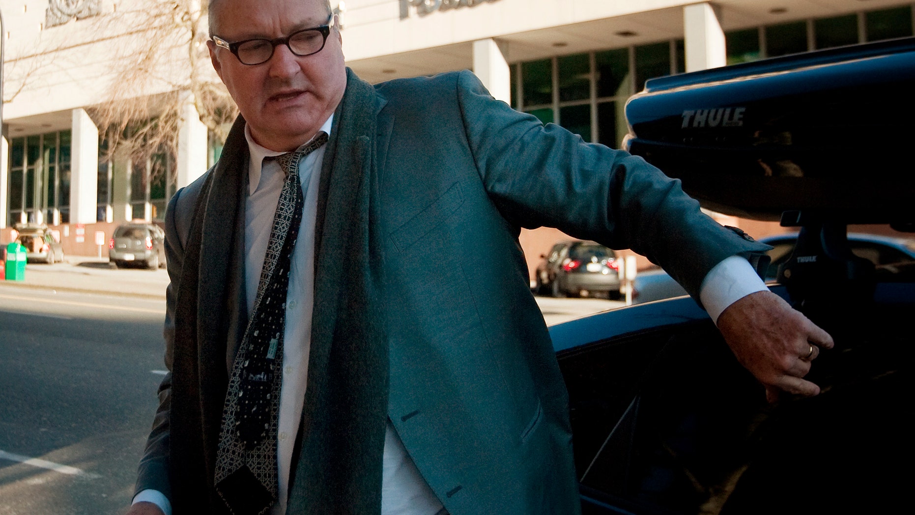 November 23, 2010. Actor Randy Quaid arrives at Canadian Immigration Court prior to a hearing in Vancouver, British Columbia.