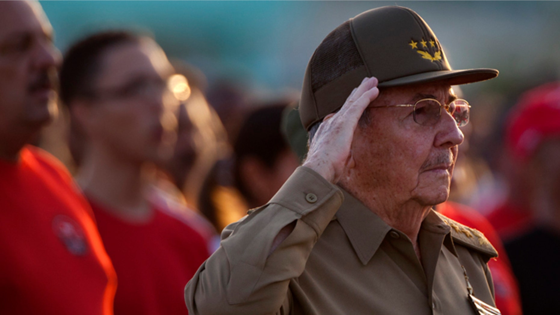 July 26, 2012: Cuba's President Raul Castro salutes during celebrations marking Revolution Day in Guantanamo, Cuba.