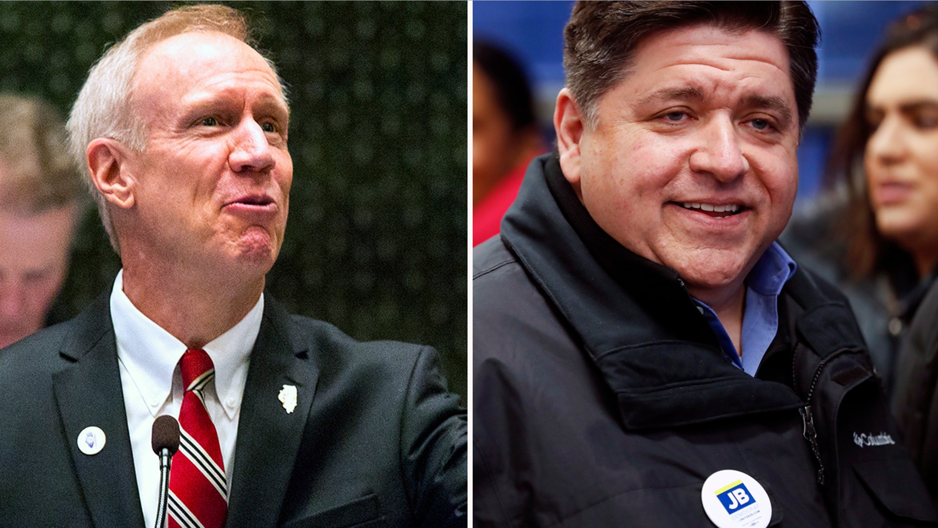 Illinois Gov. Bruce Rauner, left, and Democratic gubernatorial candidate J.B. Pritzker.