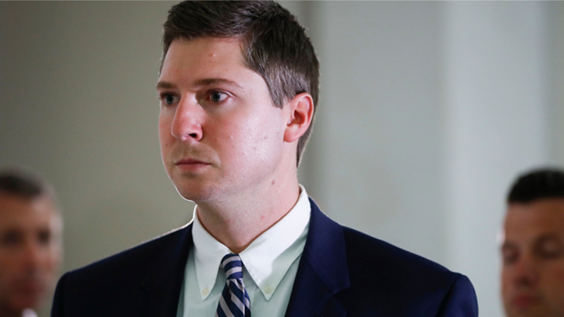 Ray Tensing leaves court in Cincinnati Friday.