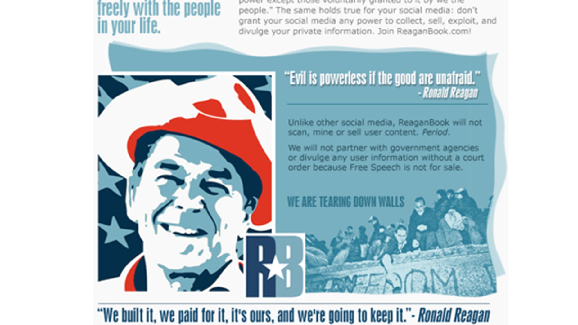 ReaganBook promises to offer a “platform for all freedom-loving Americans.”
