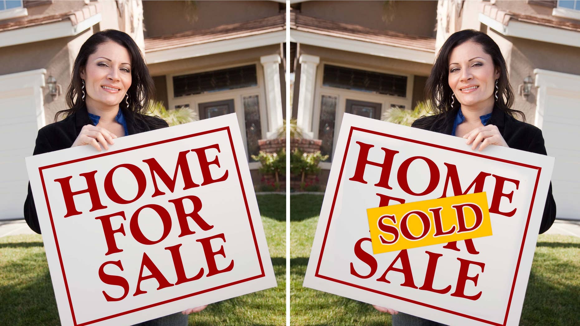 Realtor holding sign