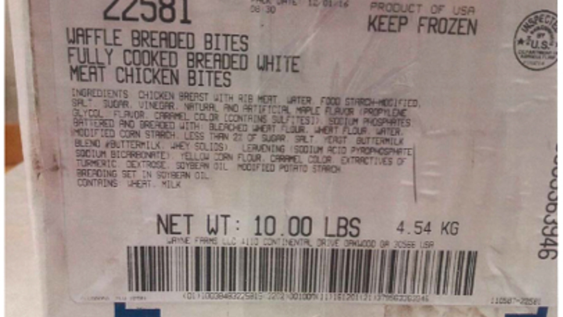 More than 12,610 pounds of the product are affected by the recall.