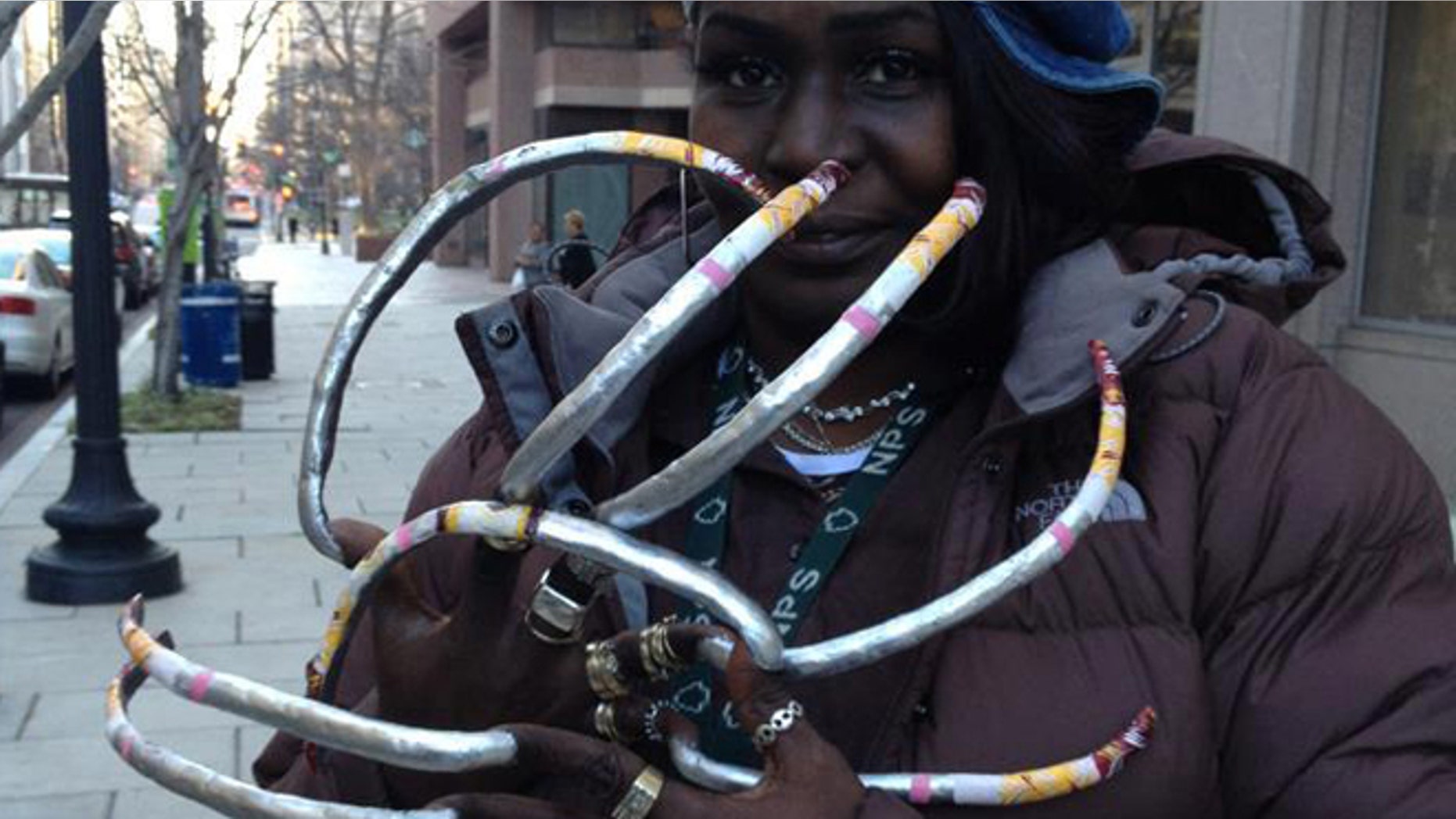 Pepper Cox finds unique way to show support for her favorite team, the Washington Redskins.