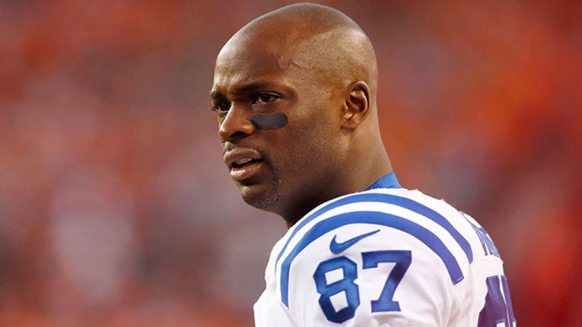 Sep 7, 2014; Denver, CO, USA; Indianapolis Colts wide receiver Reggie Wayne (87) during the game against the Denver Broncos at Sports Authority Field at Mile High. Mandatory Credit: Chris Humphreys-USA TODAY Sports