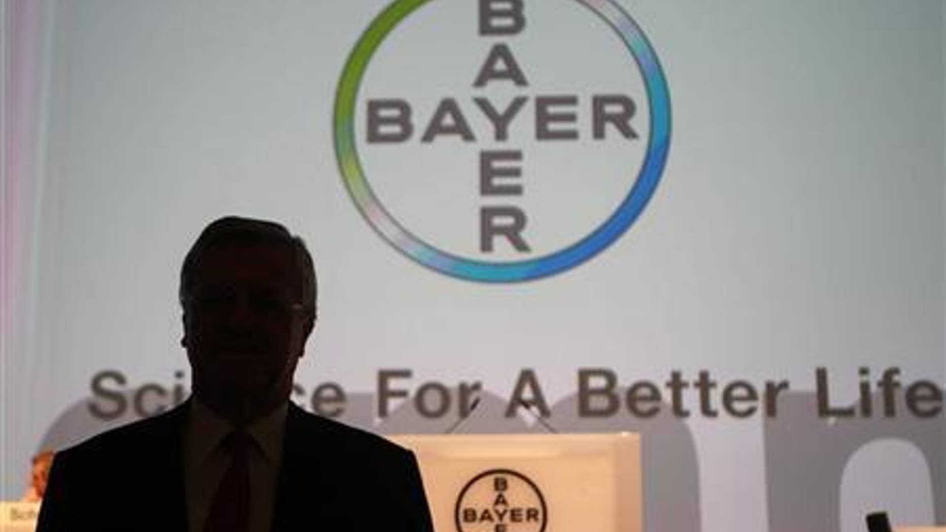 Werner Wenning, nominated Chairman of Supervisory Board of Bayer AG is silhouetted as he poses before the annual general meeting in Cologne April 27, 2012. REUTERS/Ina Fassbender