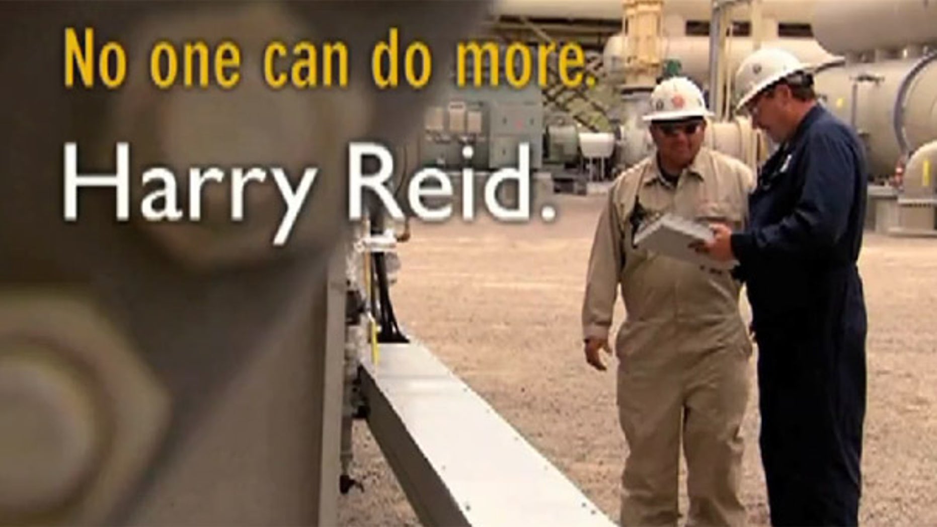 Shown here is a screen shot of a new ad for Sen. Harry Reid's campaign. (YouTube)