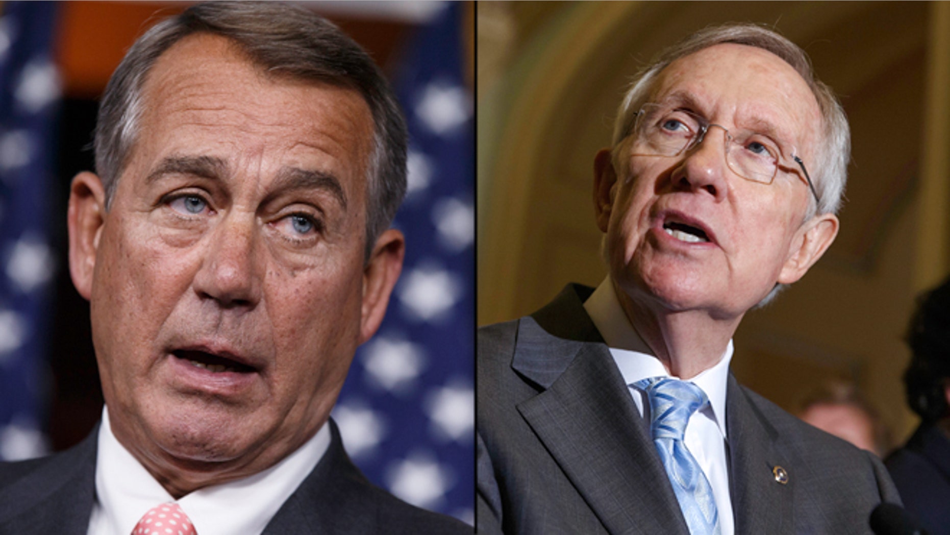 Shown here are House Speaker John Boehner, left, and Senate Majority Leader Harry Reid.