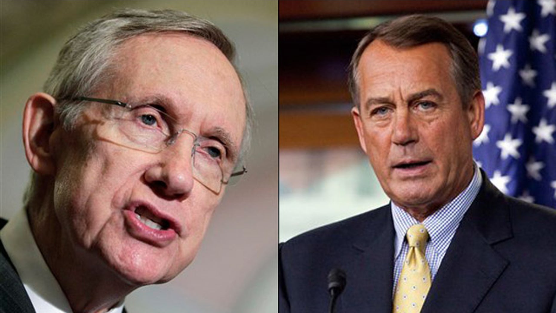 Shown here are Senate Majority Leader Harry Reid, left, and House Speaker John Boehner.