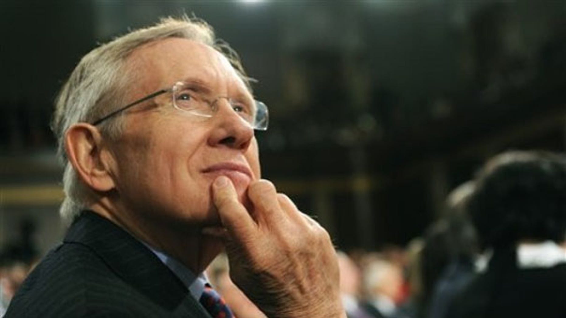 Senate Majority Leader Harry Reid listens to President Obama's State of the Union address Jan. 27 in Washington. (AP Photo)