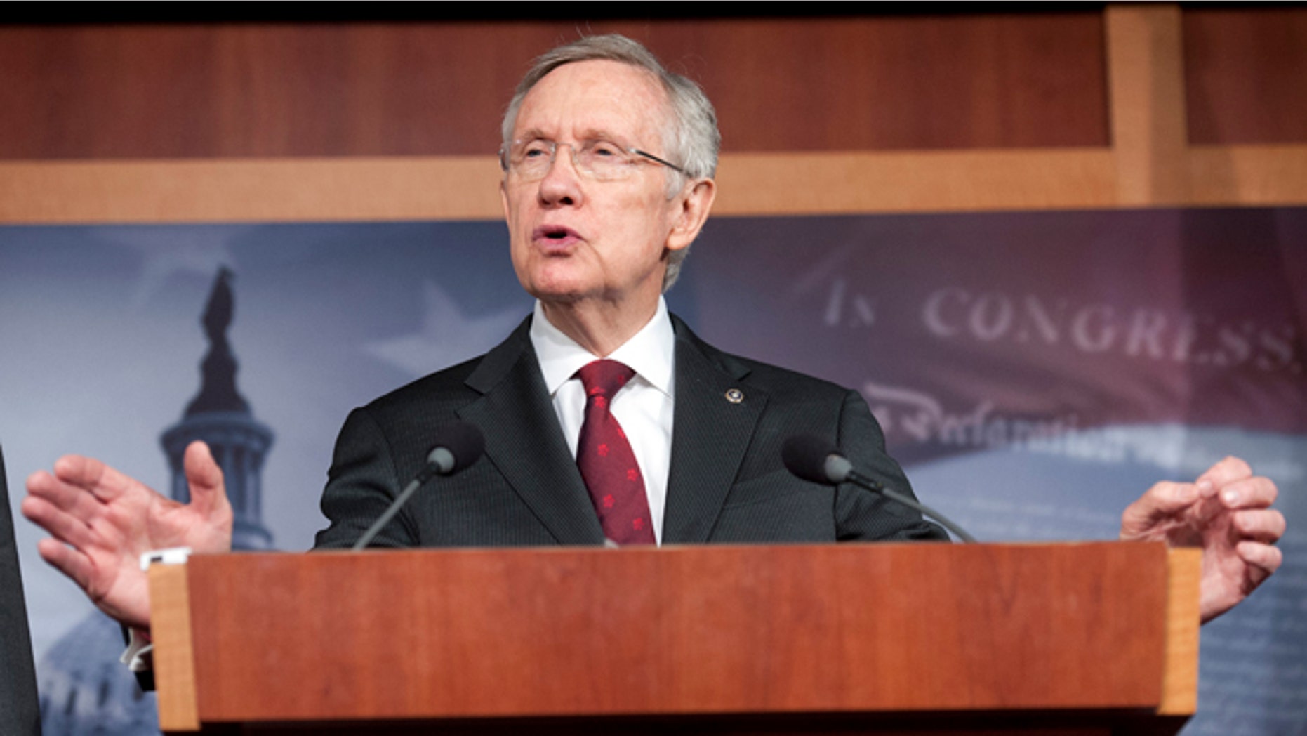 March 14, 2013: Senate Majority Leader Harry Reid speaks on Capitol Hill in Washington.