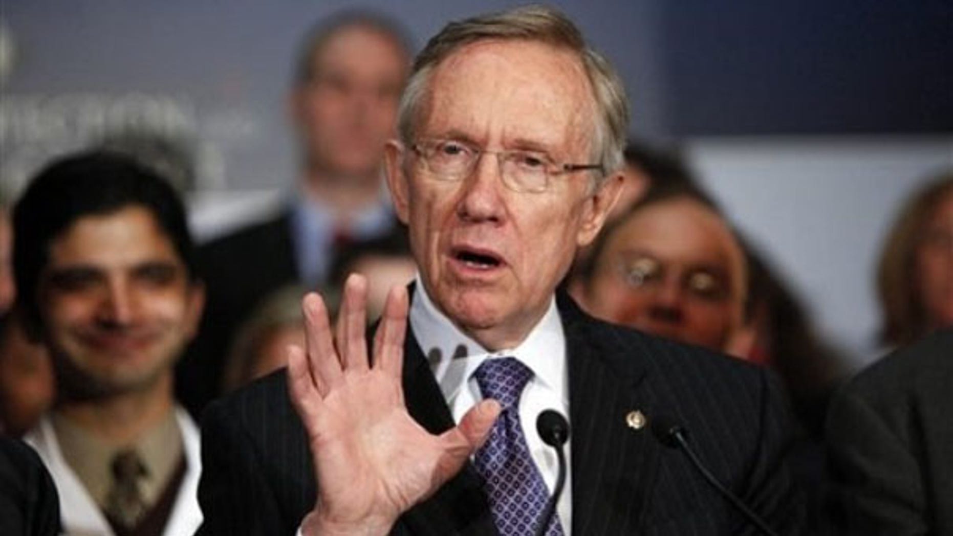 Senate Majority Leader Harry Reid speaks at a news conference on Capitol Hill Dec. 22. (AP Photo)