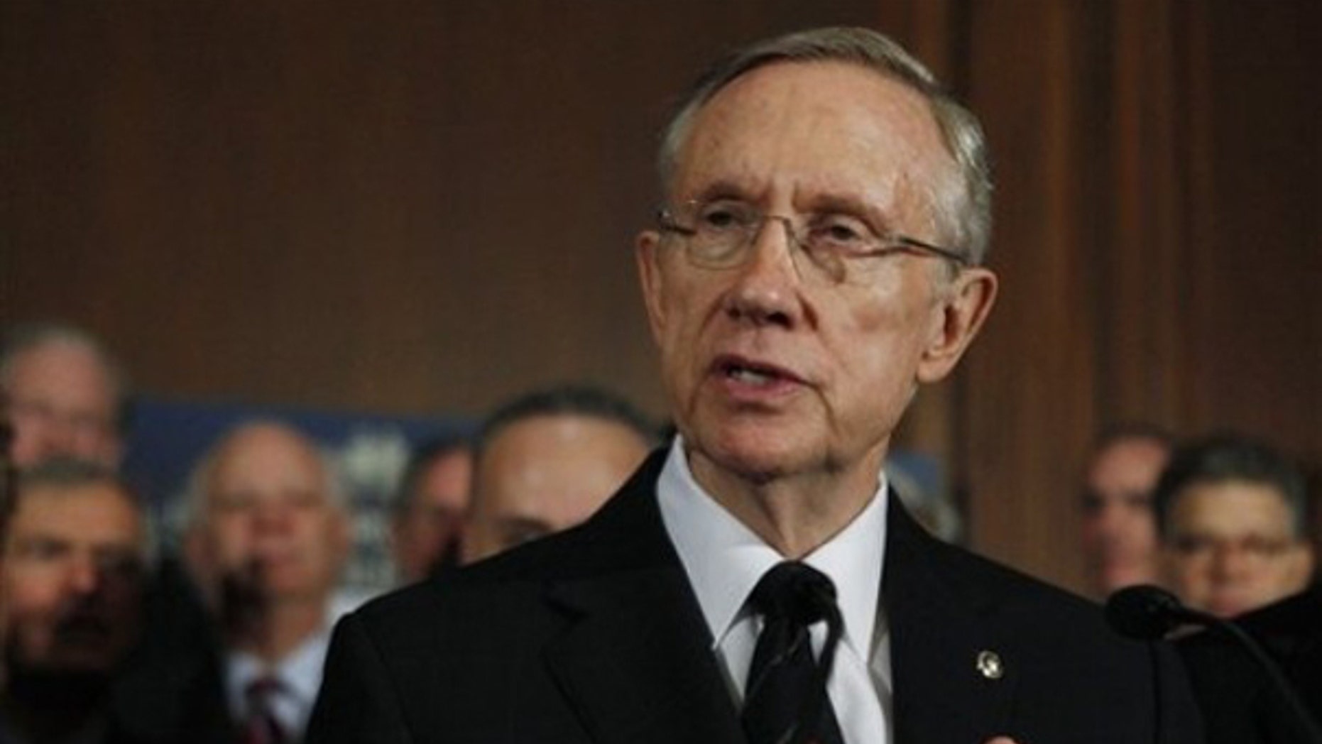 Senate Majority Leader Harry Reid gestures during a health care news conference on Capitol Hill Dec. 23. (AP Photo)