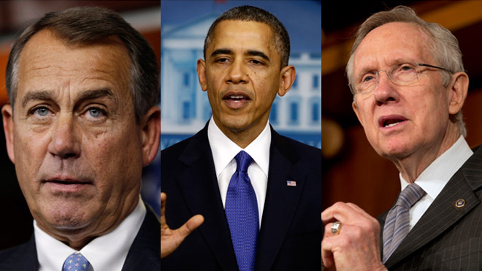 House Speaker John Boehner, President Obama and Senate Democratic Leader Harry Reid have only a few days left to strike a deal averting sweeping tax hikes and spending cuts.
