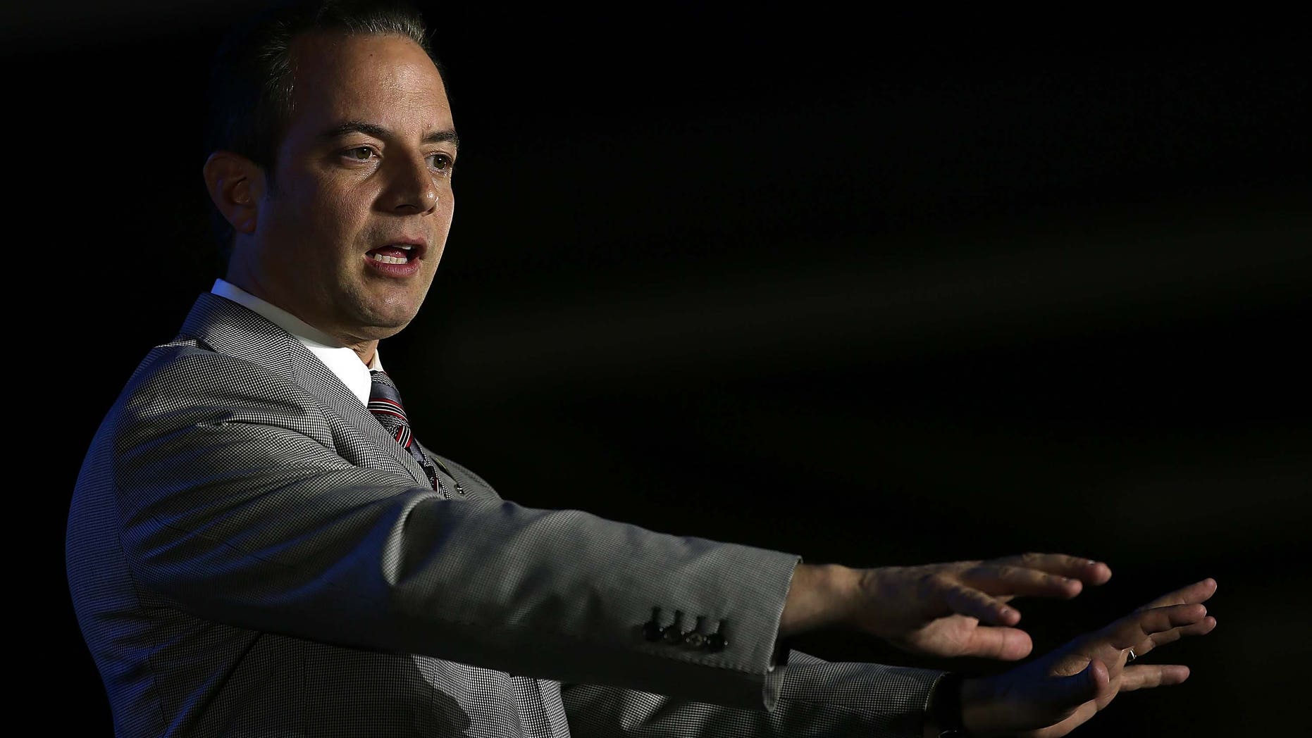 NEW ORLEANS, LA - MAY 29: Republican National Committee Chairman Reince Priebus speaks during the 2014 Republican Leadership Conference on May 29, 2014 in New Orleans, Louisiana. Some of the biggest names in the Republican party are scheduled to speak at the 2014 Republican Leadership Conference, which hosts 1,500 delegates from across the country through May 31. (Photo by Justin Sullivan/Getty Images)