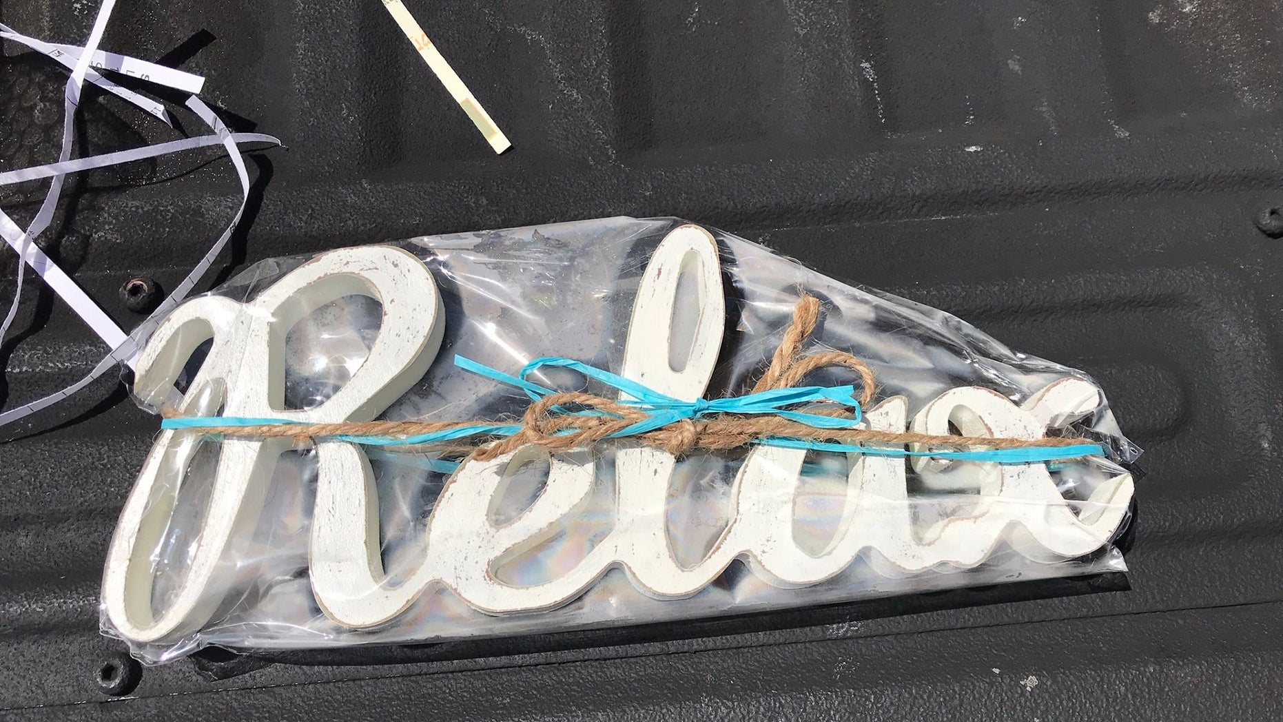 The suspicious package contained a sign reading "Relax," police said.