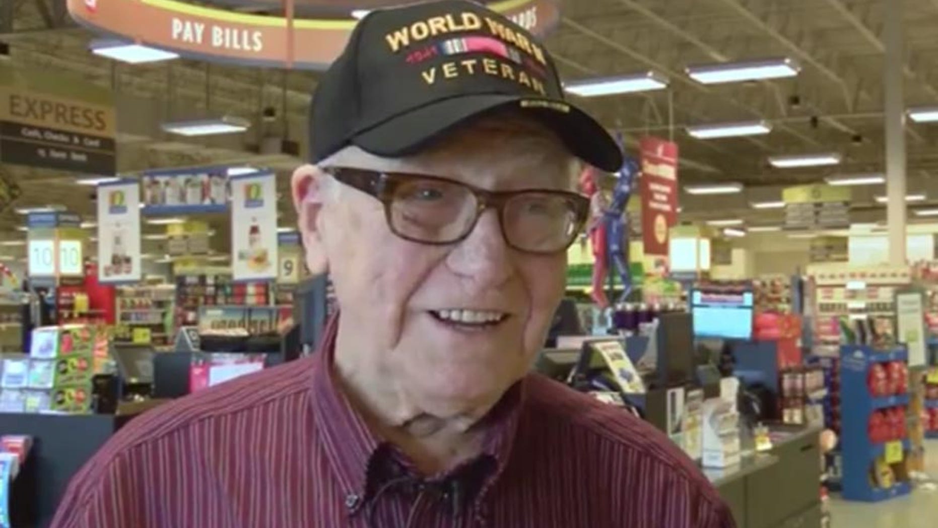 Rene Duhon said he was surprised when a woman standing in line behind him paid for his groceries.