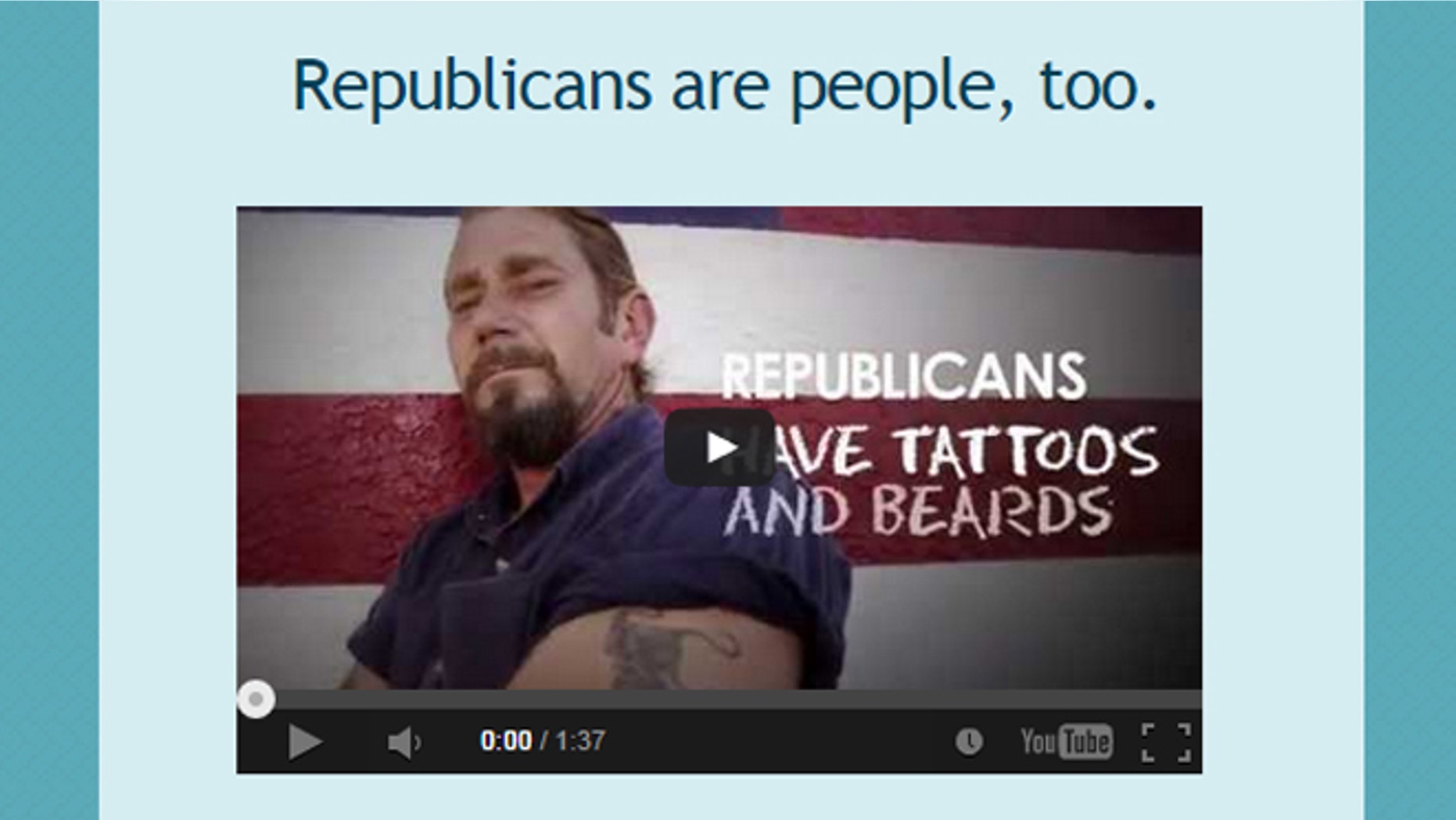 Shown here is an image from the 'Republicans are people, too' website.