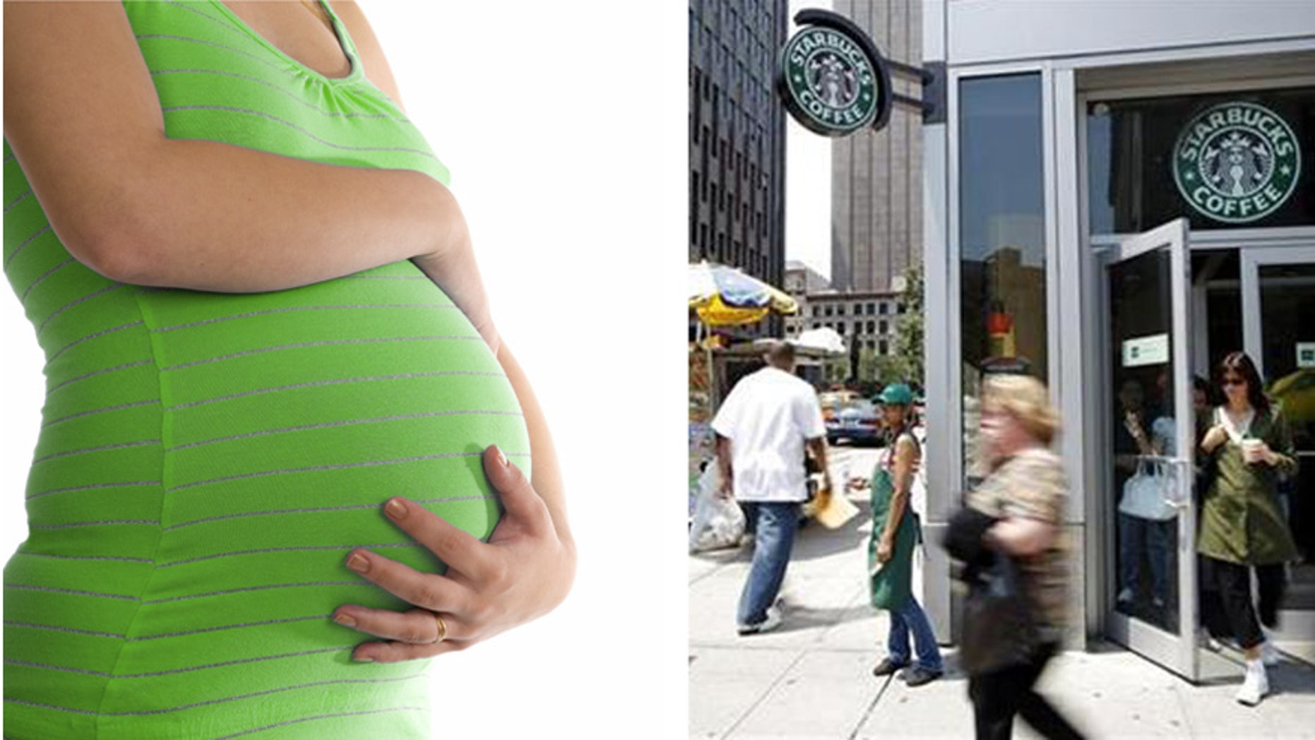 Pregnant woman denied entry to Starbucks restroom.