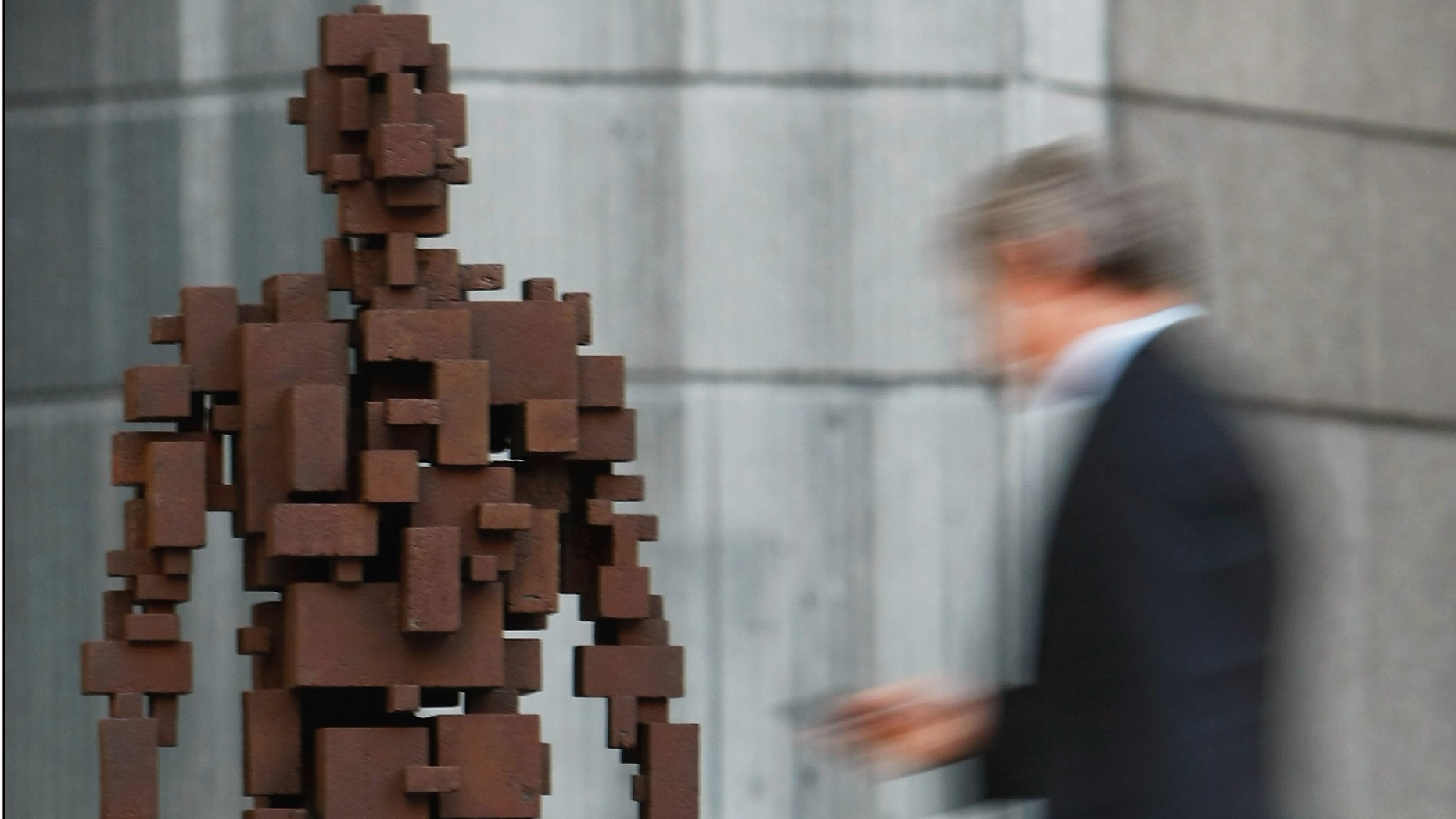 Artist Antony Gormley's sculpture called Resolution, which is in London, England.