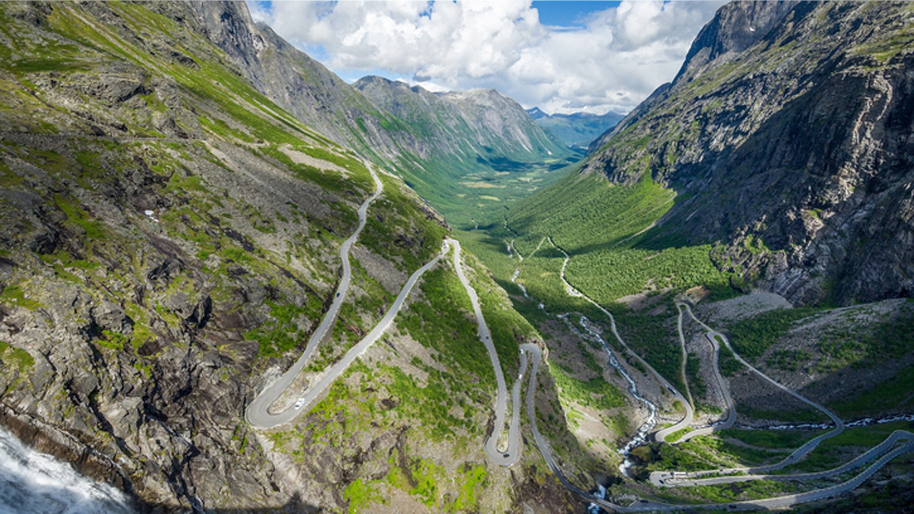 The Road of Trolls, popular touristic destination spot and one of the most scenery mountain roads in the world. Trollstigen, Norway.