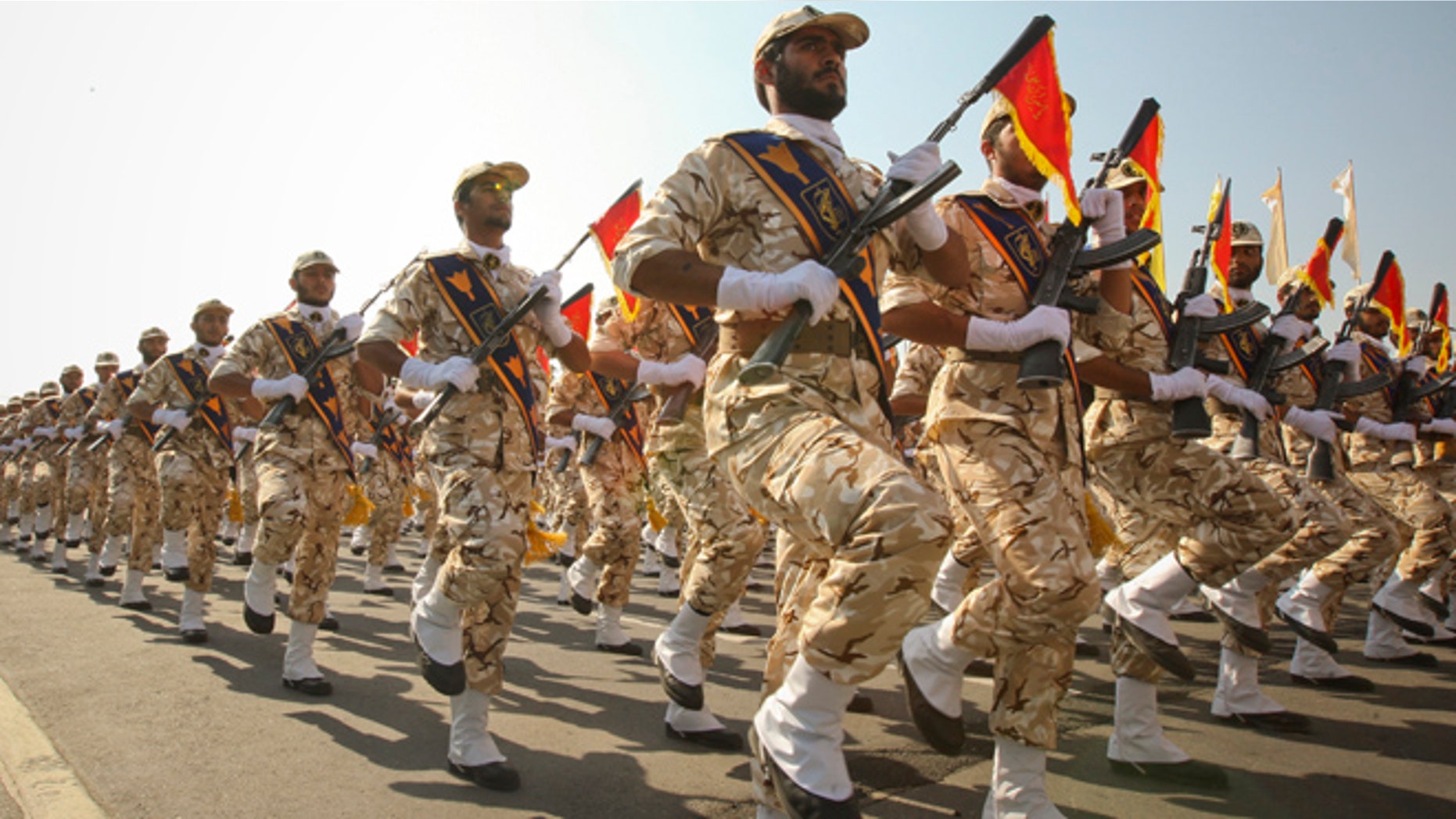 FILE 2011: Members of the Iranian revolutionary guard march during a parade to commemorate the anniversary of the Iran-Iraq war.